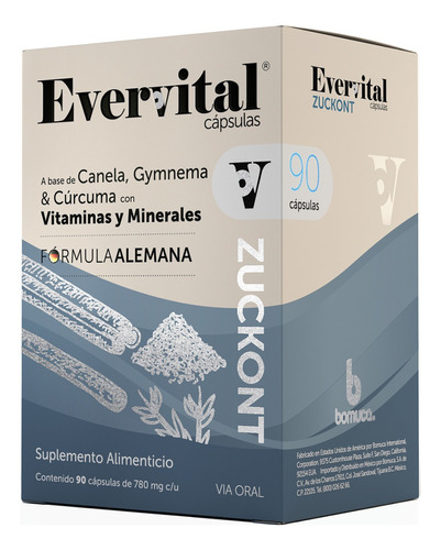 Evervital Zuckont Suplemento Alimenticio 90 Cápsulas Na