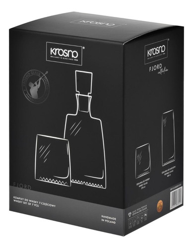 Set De Whisky De Cristal Krosno Fjord 1 Botellón + 6 Vasos