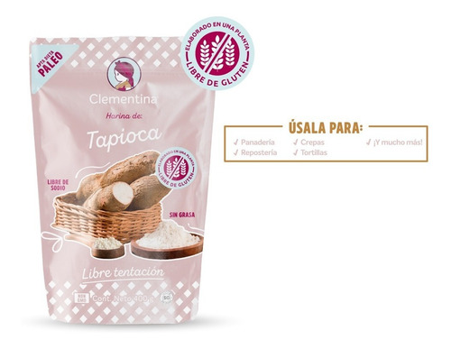 Imagen 3 de 4 de Harina Sin Gluten De Tapioca Clementina