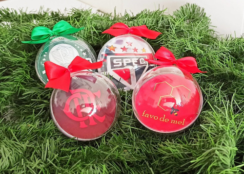 Imagem 2 de 2 de 4 Un. Bolas De Natal Acrílico - 7cm - Times De Futebol