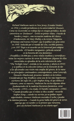 Pesadilla a 20.000 pies de Richard Matheson Serie Deluxe Editorial Valdemar edición limitada en español Tapa dura
