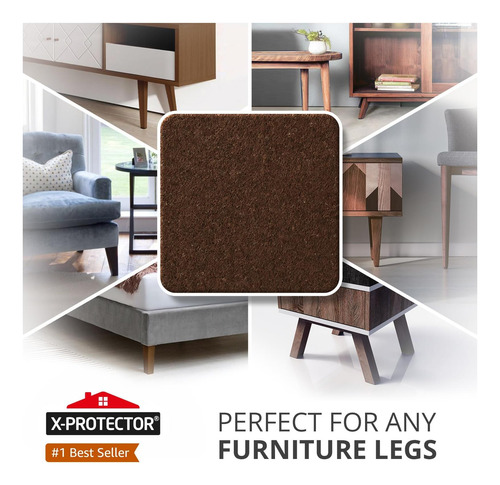 X-protector Almohadillas De Fieltro Para Muebles 48 Pcs 1 De Marrón.