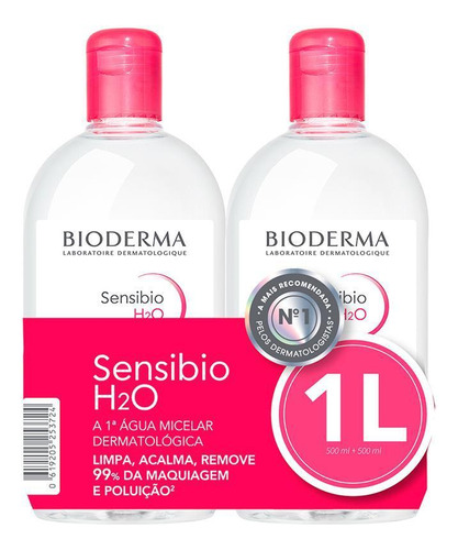 Bioderma Sensibio H2o Kit 2 Águas Micelar De Limpeza 500ml