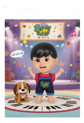 Boneco Bento E Totó Vinil Musical Articulado Brink Model
