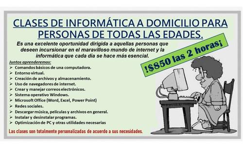 Imagen 1 de 4 de Clases De Informática A Domicilio Para Todas Las Edades.