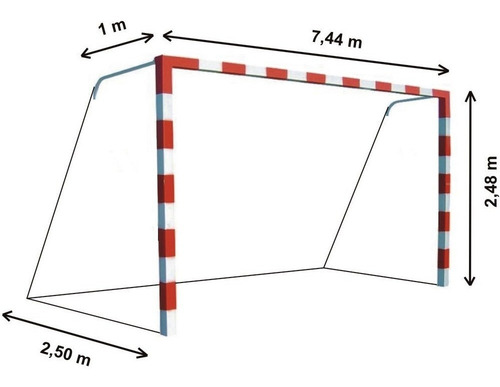 1 Red Arco Futbol 11 Profesional Trapezoidal Hilo 2,8mm