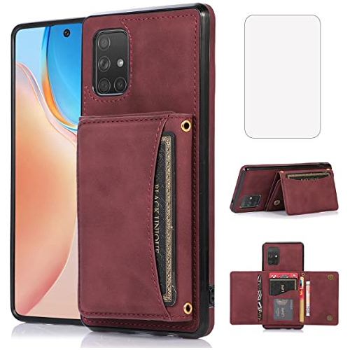 Funda Cartera Para Samsung Galaxy A51 5g Rojo 6.5 Pulgada Pu