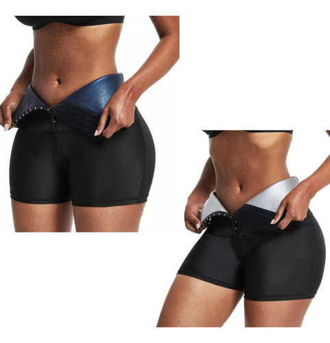 2 Piezas De Pantalones Cortos De Sauna Para Mujer, Adelgazan