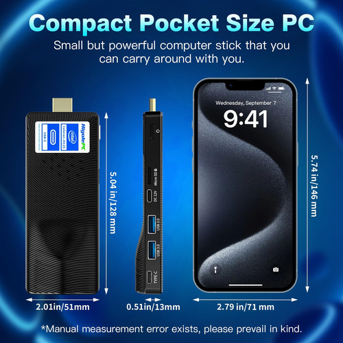 Ouuoee Mini Pc Stick Sin Ventilador, Celeron J4125, 8gb Ram