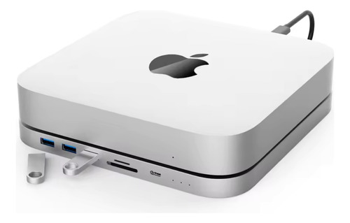 Suporte Hub Mc25pro P/ Mac Mini Usb C Com Leitor Case Hd Ssd