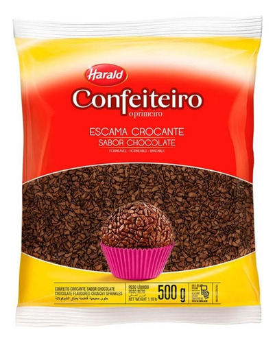 Confeito Escama Crocante Chocolate 500g  Harald