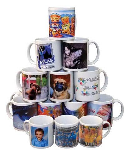 Taza Blanca De Cerámica Alta Calidad Personalizada 12pzs