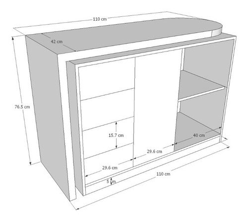 Imagen 4 de 9 de Escritorio Ref Giratorio° Con Cajones Lacado Poliuretano