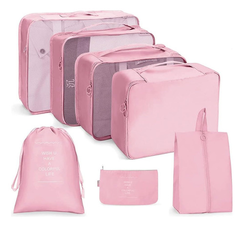 Set 7 Bolsas Organizadora De Maletas Para Viaje Impermeable