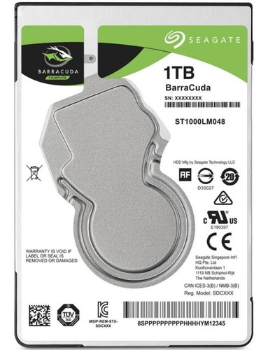 Imagen 1 de 3 de Disco Duro Seagate Interno Barracuda 2.5 1 Tb St1000lm048