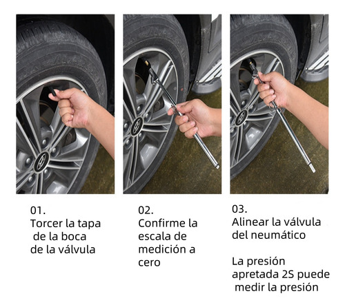 Doble Calibrador De Presión Llantas Universal 150 Psi Cabeza