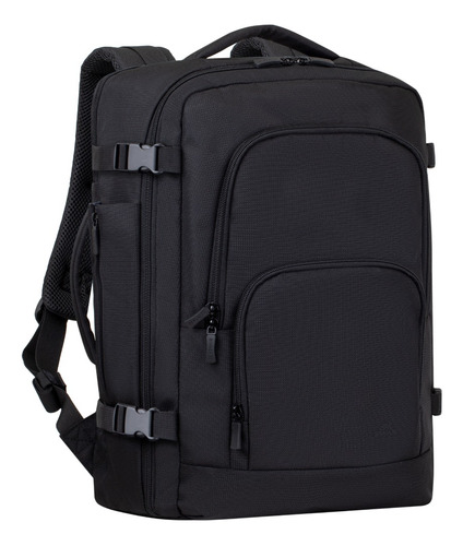 Rivacase 8461 Backpack Para Viaje Eco Alta Capacidad Negra Color Negro Diseño de la tela Negro