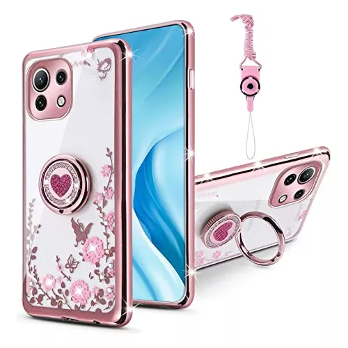 Funda Xiaomi Mi 11 Lite 5g Mujeres Rosa Corazon Flores