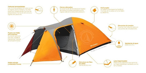 Carpa 4 Personas Incahuasi - Comedor - 2 Entradas - Kushiro