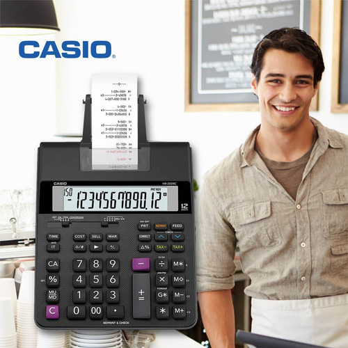 Imagen 6 de 7 de Calculadora Con Impresor Casio Sumadora Hr-200rc