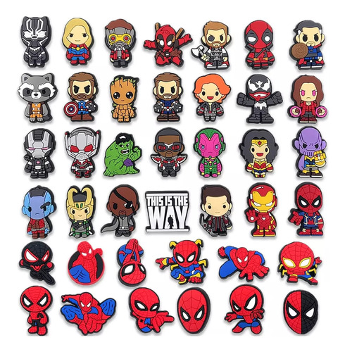 100 Pins Botons Para Crocs Aleatório (saldão) Kit Com Marvel
