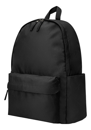 Mochila Simple Con Ranura Acolchada De Tela Para Lapto-negro