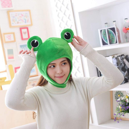 Bonito Sombrero De Rana De Felpa, Gorro De Bufanda Para Invierno