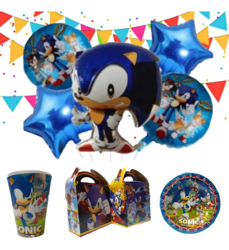 Sonic Globo Metálico Gde 75 Cm Paquete