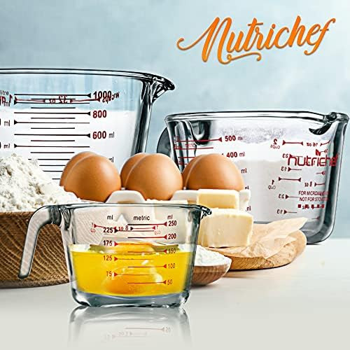 Nutrichef 3 Tazas Medidoras - Mango De Tazas Medidoras De Vi