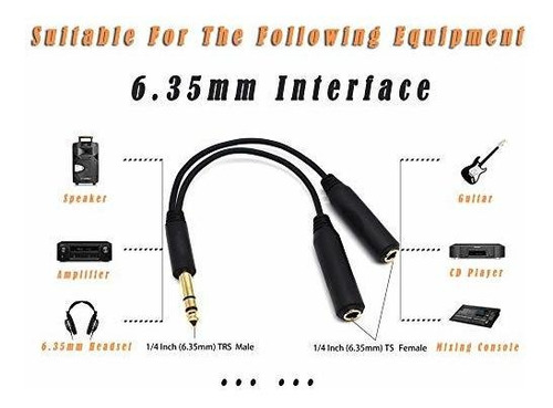 Cable Audio Estéreo 6.35mm Macho A 2 Hembra Trs 1/4puLG,