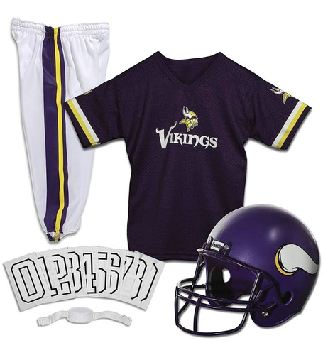 Uniforme Casco Jersey Disfraz Nfl Minnesota Vikings Niños