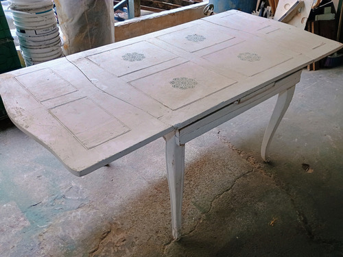 Mesa Con Extensión Alargue Provenzal Blanco Blanco (Usado)