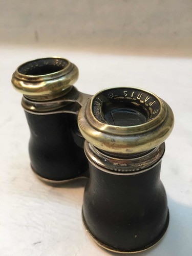 Antiguos Binoculares De Metal Y Bronce Le Jockey Club Paris (Usado)