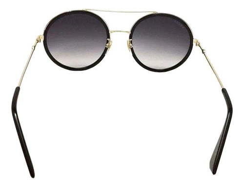 Anteojos de sol Gucci GG0061S diseño Liso armazón dorado/negro y lente gris