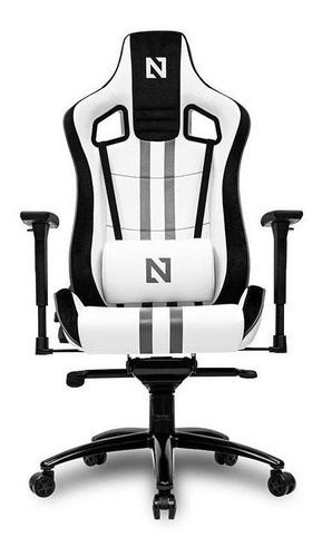 Cadeira Gamer Netenho Rozhok, Branca E Cinza Com 2 Almofadas Cor Branco/Cinza Material do estofamento Couro sintético