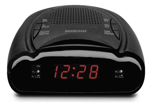 Radio Reloj Led Con Alarma Audiopro Color Negro Ap02088