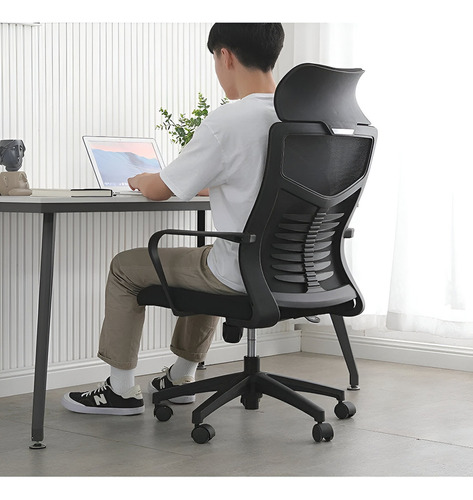Silla Oficina Gerencial Escritorio Ergonomica Giratoria Color Negro Material Del Tapizado Malla