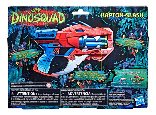 Lanzador Nerf Dinosquad Raptor Slash 6 Dardos Rojo