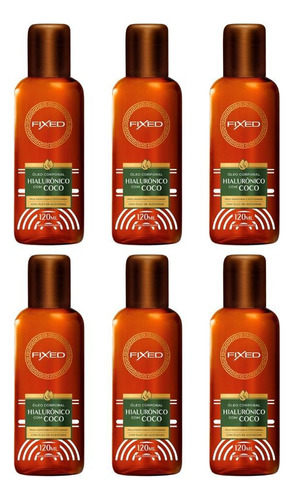 Oleo Fixed Corporal Hialuronico Com Coco 120ml - Kit Com 6un