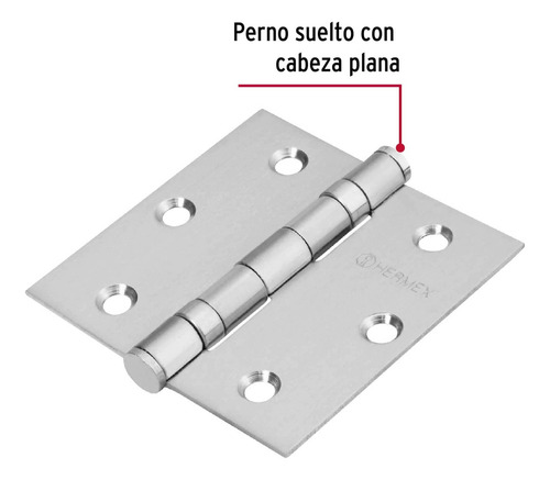 Bisagra Cuadrada 3´´ Acero Inox Cabeza Plana Hermex 10 Pz