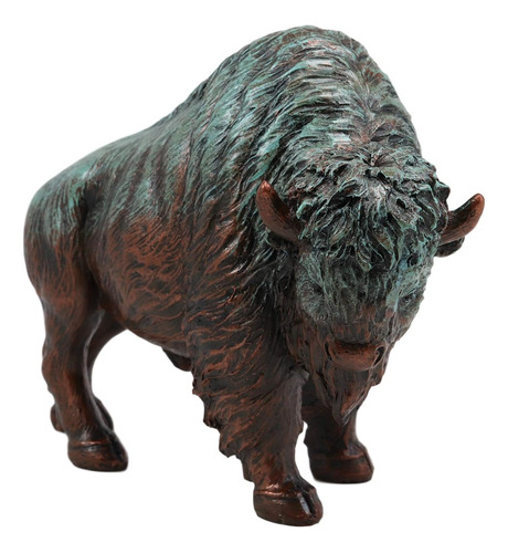 Figura Decorativa De Resina De Búfalo De Bisonte Nativo Amer