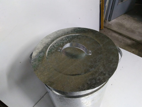 Imagen 8 de 8 de Tacho De Basura Cesto Zinc Galvanizado Decoracion Tapa