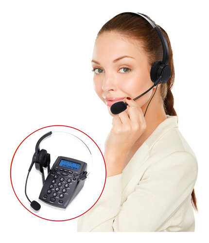 Imagen 5 de 6 de Teléfono Lcd Con Auricular Monoaural Con Cable Para