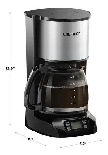 Cafetera Programable Chefman Con Filtro Permanente 12 Tazas | Meses sin  intereses