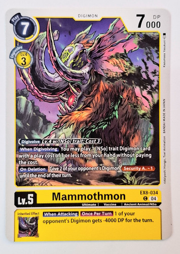 Carta Mammothmon Ex08 34 C Digimon Tcg Mammothmon Ex08 34 C Inglés (Usado)