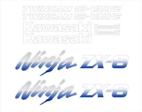 Adesivos Compatível Kawasaki Ninja Zx-6 1990/1994 Azul Kit Cor KAWASAKI NINJA ZX-6 1990 À 1994 AZUL