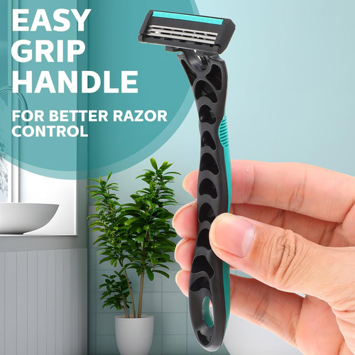 50 Maquinillas De Afeitar Desechables Para Hombre, De 3 Hoja