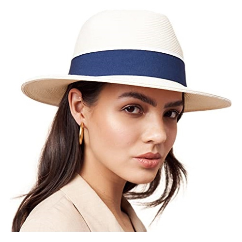 Sombrero De Playa De Paja Fina Upf50+ Unisex
