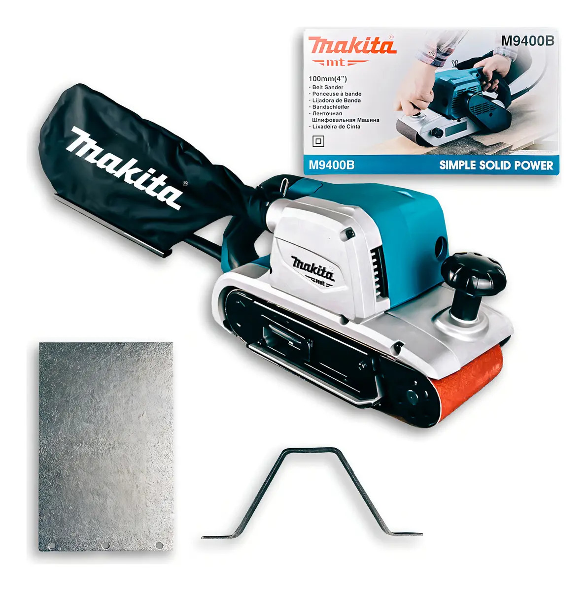 Lixadeira De Cinta M9400b Cor Azul Makita 940w 610 X 100mm Cor Azul-petróleo