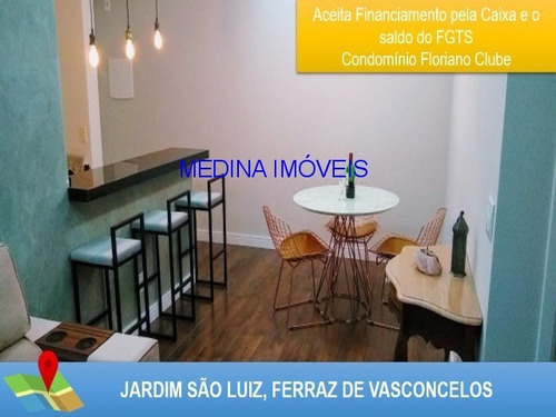 Imagem 1 de 30 de Apartamento A Venda No Condomínio Floriano Clube Em Ferraz De Vasconcelos! - Ap00289 - 69503599